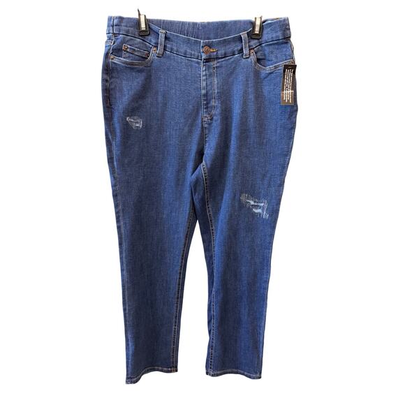 New d & Co. Women's Medium Wash Canyon Retreat Easy Stretch Denim Jean Size 18 P - Picture 2 of 6